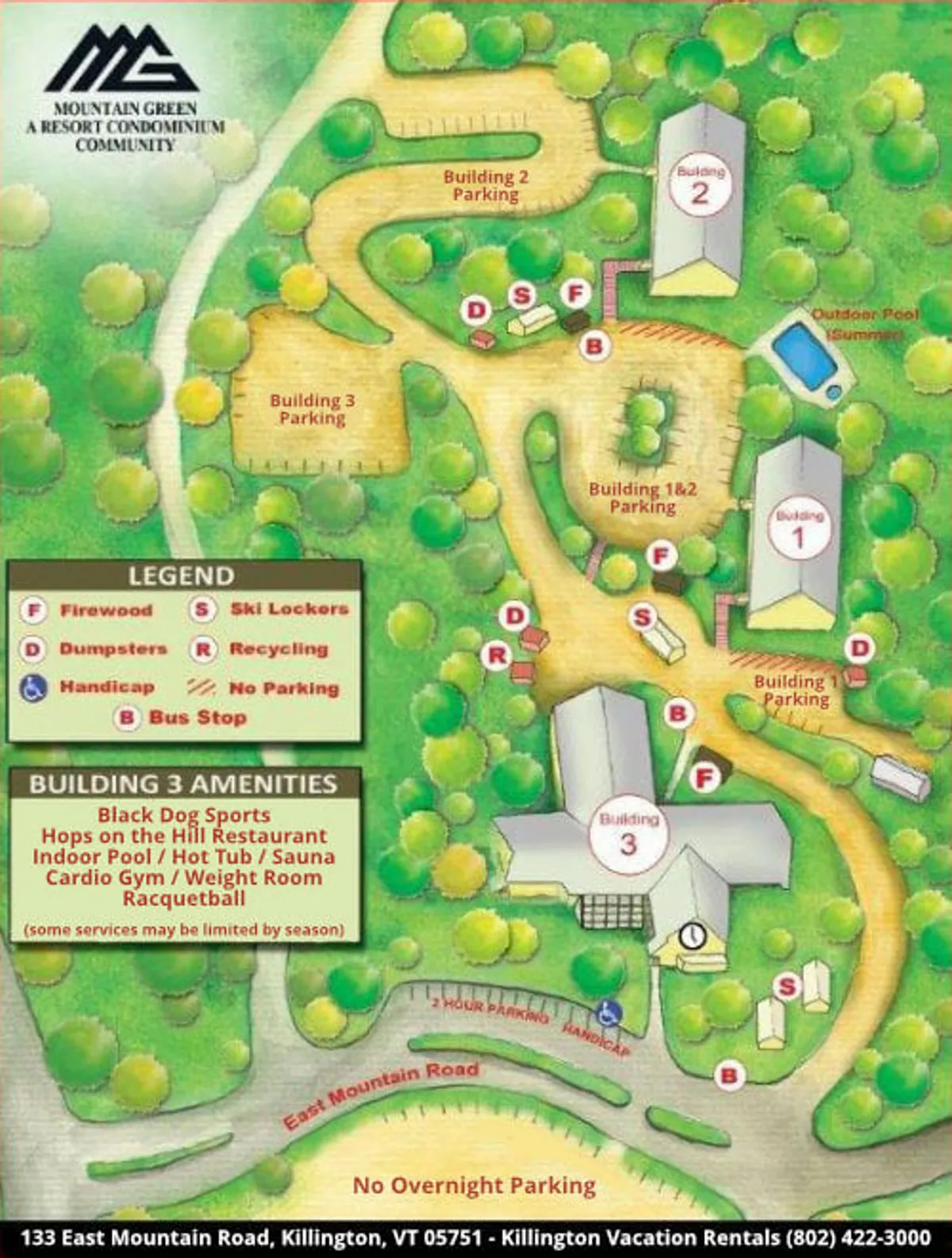 A wide exterior perspective that displays multiple resort buildings, the outdoor pool, and visible recreational amenities. The image hints at the variety of wellness opportunities available, from outdoor swimming and sunbathing to indoor exercise and dining options. The well-maintained grounds and surrounding landscape reinforce the connection between resort amenities and the natural environment.